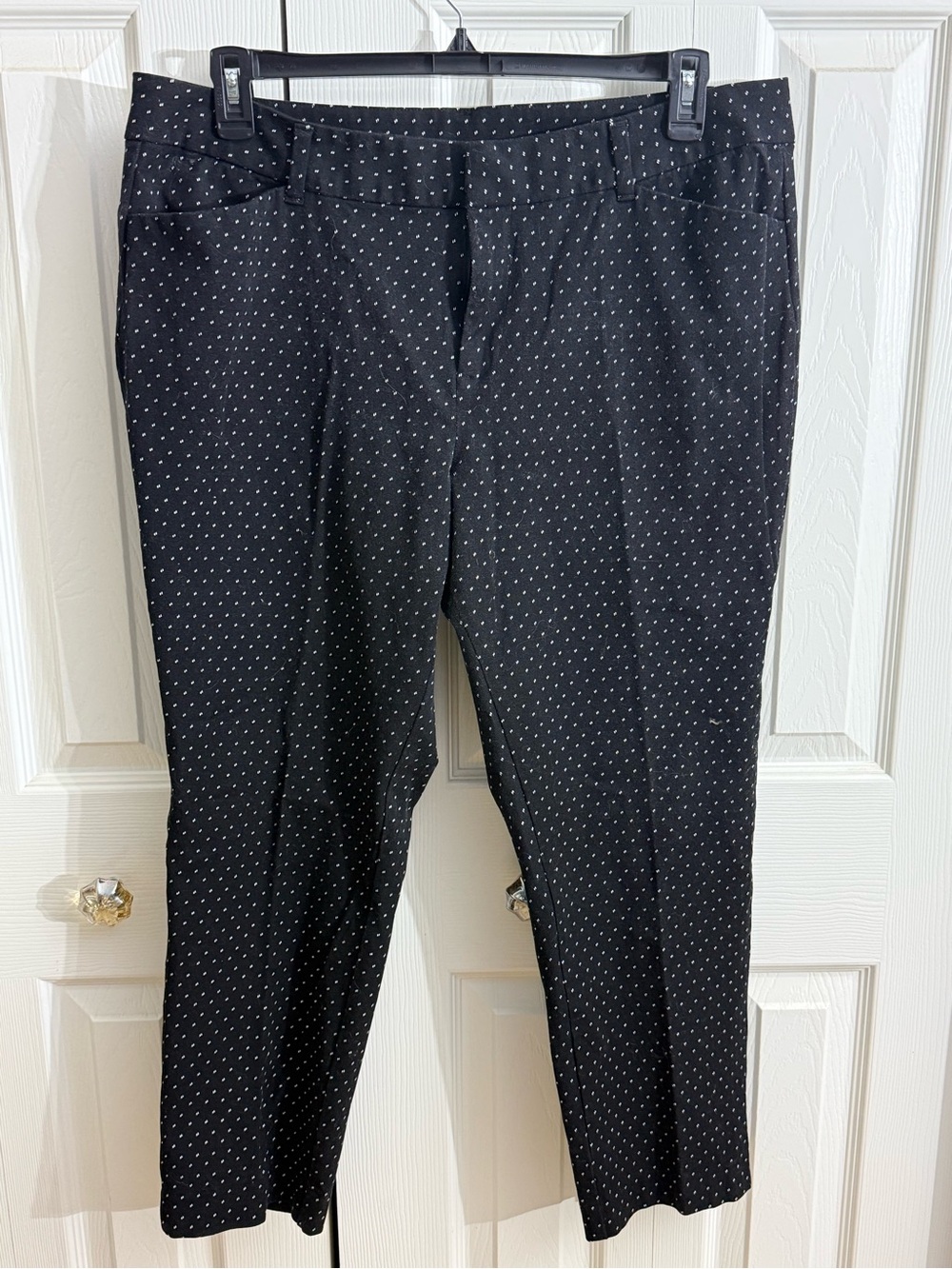 Faded Glory Black Dress Pants with White Microdot Print